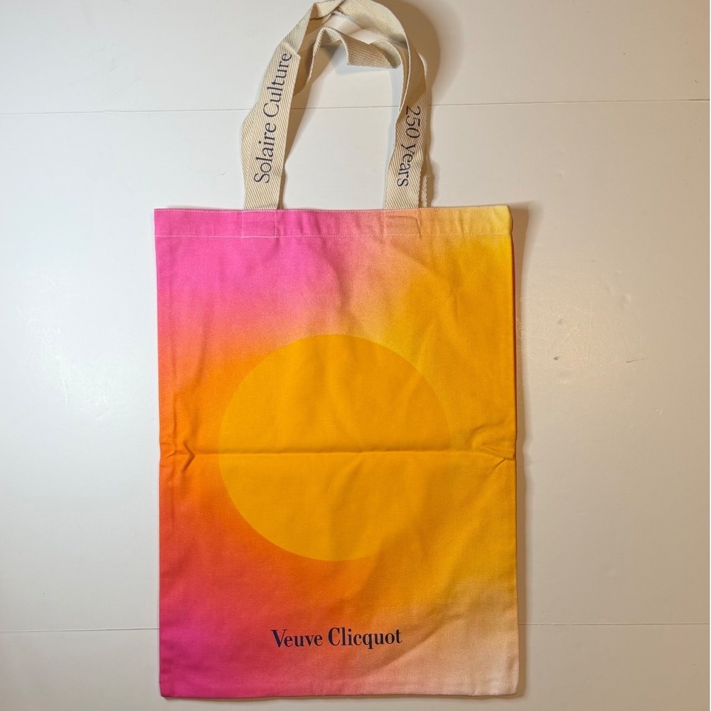 Veuve Clicquot Solaire Culture 250 Years Canvas Tote Bag Pink Orange Yellow Sun